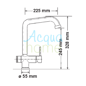 3-WAY MONOBLOCK MIXER TAP WITH HIGH SPOUT - MATT BLACK