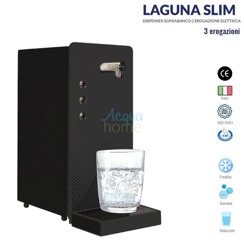 LAGUNA SLIM NERO FRIGOGASATORE SOPRABANCO 3 VIE : ACQUA GASATA - FREDDA - NATURALE