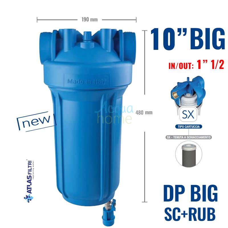 DP BIG SC+RUB 10" SX AB - 10" BIG MATT CONTAINER FILTER WITH 1" 1/2 BSP PLASTIC CONNECTION | ATLAS FILTRI