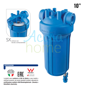DP BIG SC+RUB 10" SX AB - 10" BIG MATT CONTAINER FILTER WITH 1" 1/2 BSP PLASTIC CONNECTION | ATLAS FILTRI