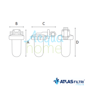 DOSAPLUS 3 DG WITH BYPASS - PROPORTIONAL POLYPHOSPHATE POWDER DOSER 1/2" CONNECTION - ATLAS FILTRI ANTI-LIMESCALE SYSTEM