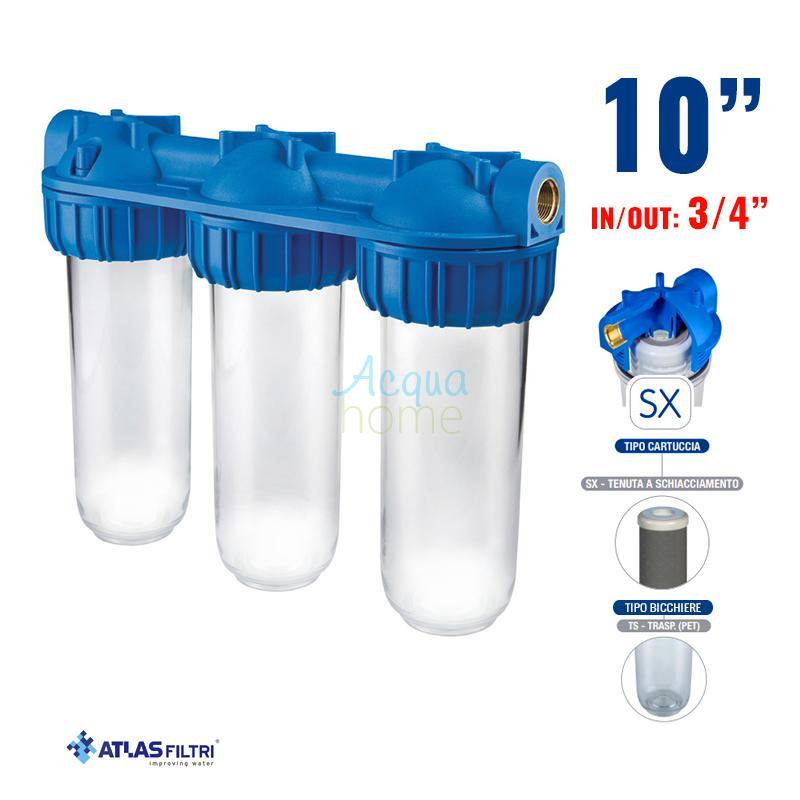 SENIOR TRIPLEX PLUS 3P AFO SX TS - 10" TRANSPARENT CONTAINER FILTER WITH 3/4" CONNECTION | ATLAS FILTERS
