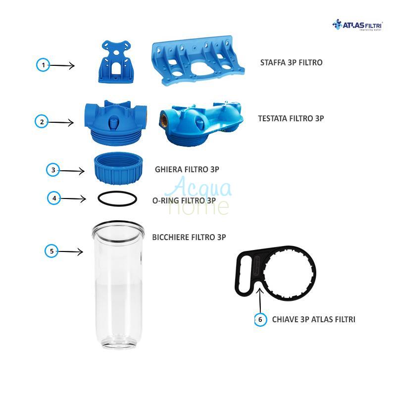 SENIOR TRIPLEX PLUS 3P AFO SX TS - 10" TRANSPARENT CONTAINER FILTER WITH 3/4" CONNECTION | ATLAS FILTERS