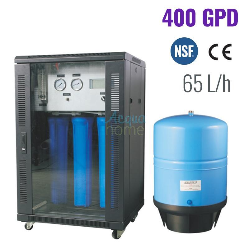 400 GPD REVERSE OSMOSIS SYSTEM PRODUCTION 65 L/H WITH 40L STEEL TANK