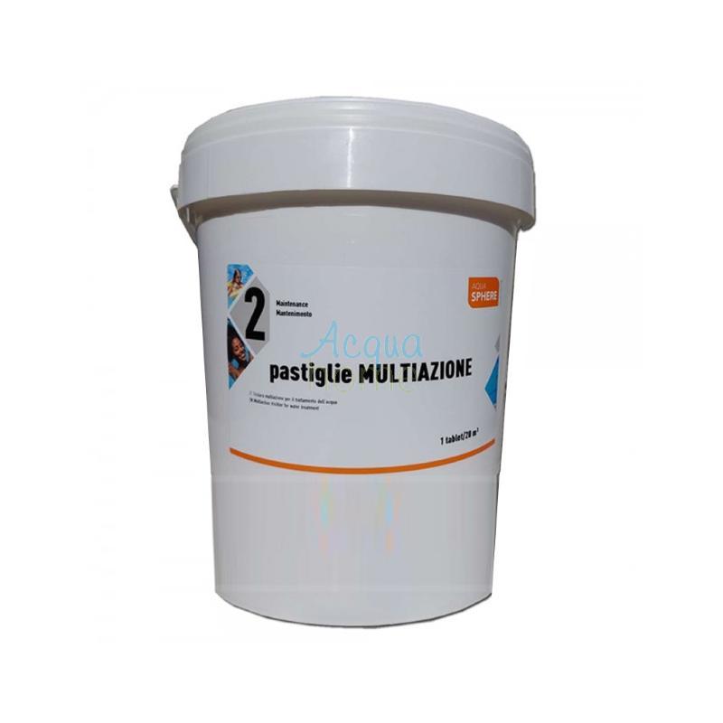 AQUA SPHERE MULTIAZIONE (TRIPLEX) PASTIGLIE 200 GR PER PISCINA FUSTO DA 25 KG - FLUIDRA