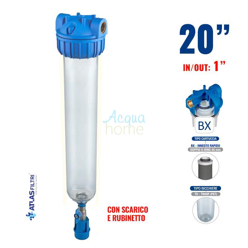 MASTER PLUS 3P BFO BX TS SC + RUB - 20" TRANSPARENT CONTAINER FILTER WITH 1" CONNECTOR TAP | ATLAS FILTRI