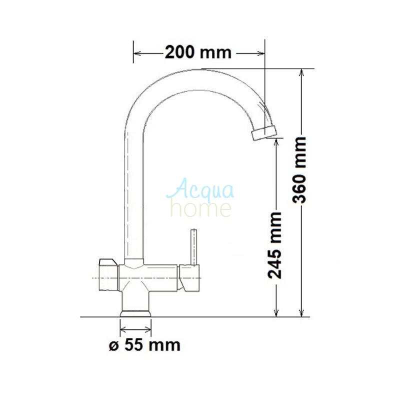 3-WAY MONOBLOCK MIXER TAP WITH BRIDGE SPOUT CHROME - MADE IN ITALY