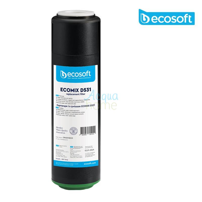 ECOMIX® D531 FILTRO A CARTUCCIA 2,5" X 10" 5 MICRON RESINA E CARBONE ATTIVO GRANULARE - ECOSOFT